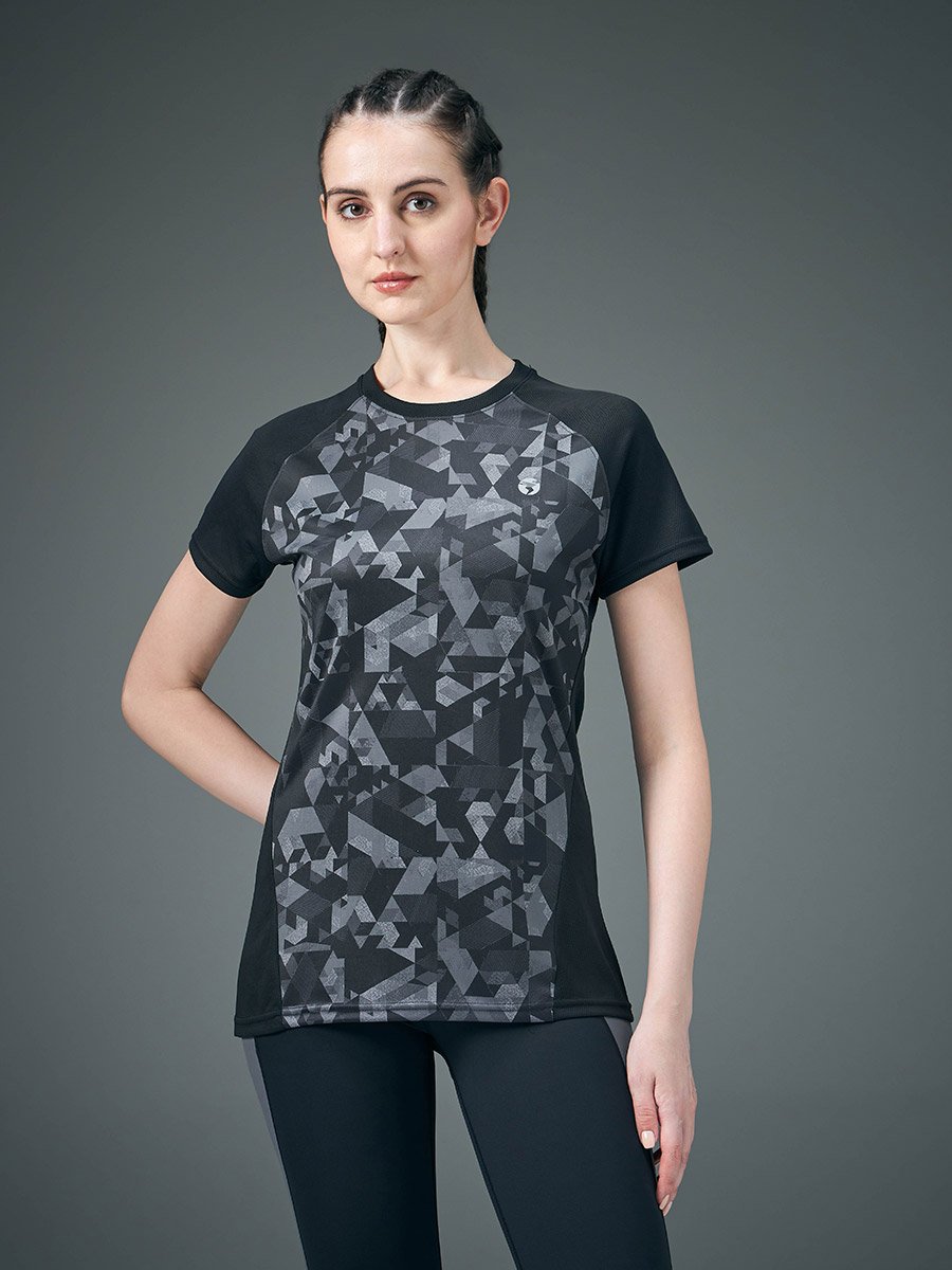Women Abstract Print Slim Fit Top