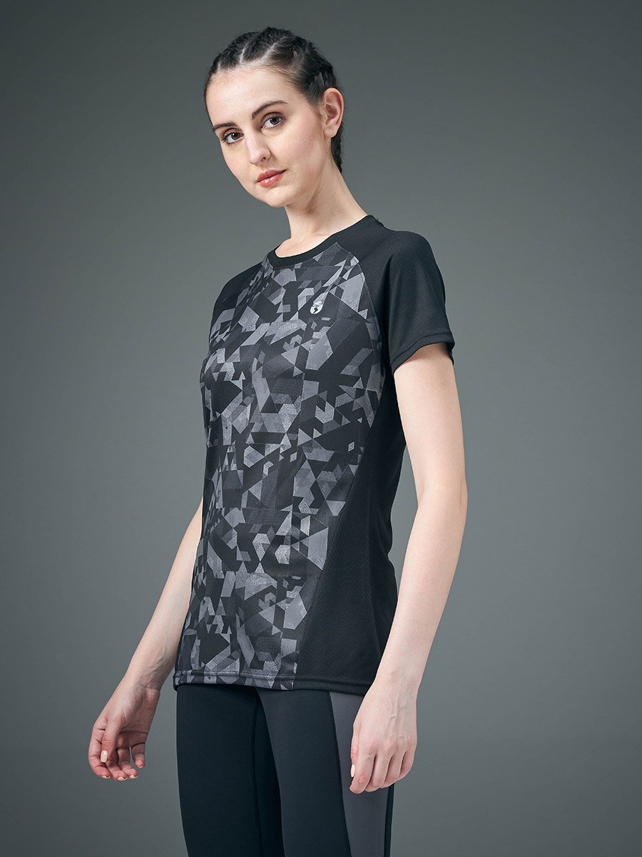 Women Abstract Print Slim Fit Top