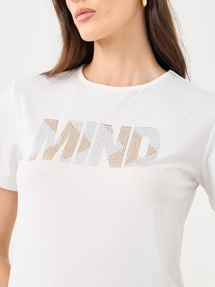 Women White Slogan Print T-Shirt