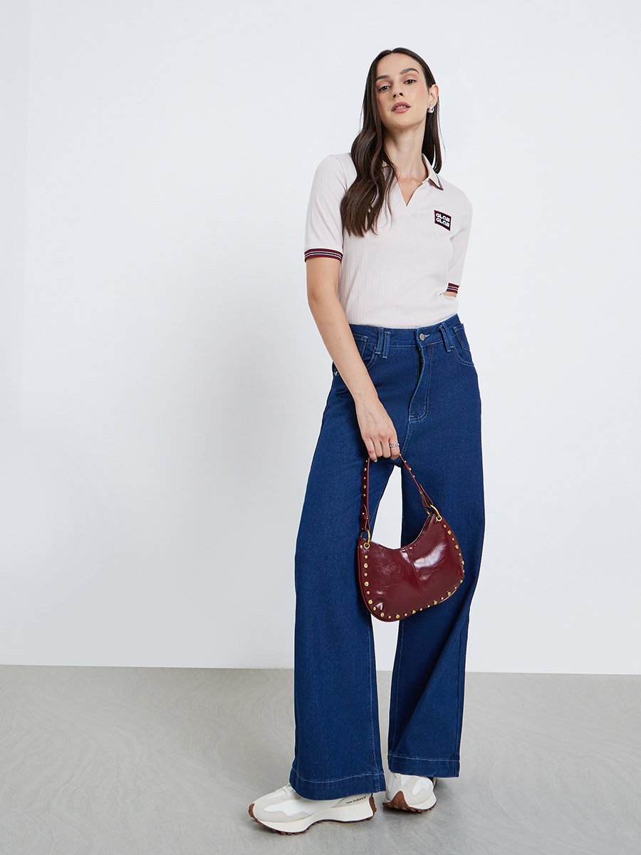 Women Beige Contrast Tipping Polo T-Shirt