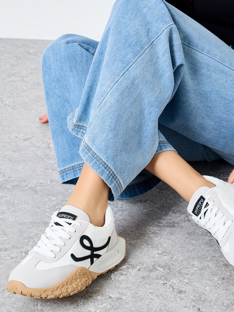 Color Block Lace Up Sneakers