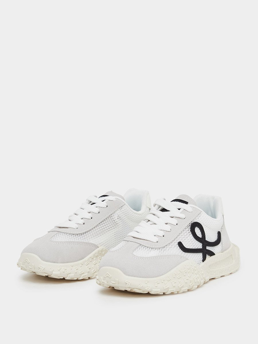 Mesh Insert Panelled Lace Up Sneakers