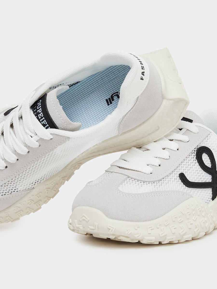 Mesh Insert Panelled Lace Up Sneakers