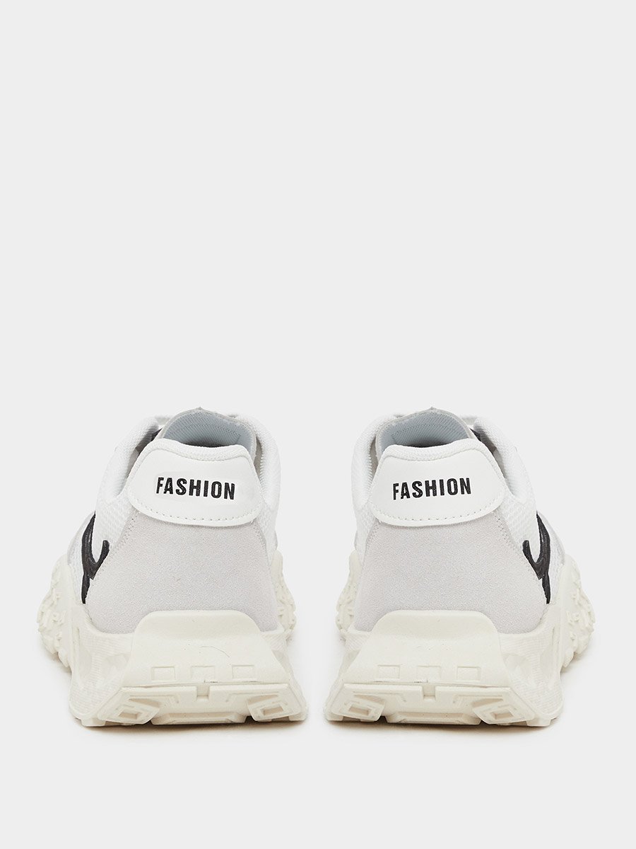 Mesh Insert Panelled Lace Up Sneakers