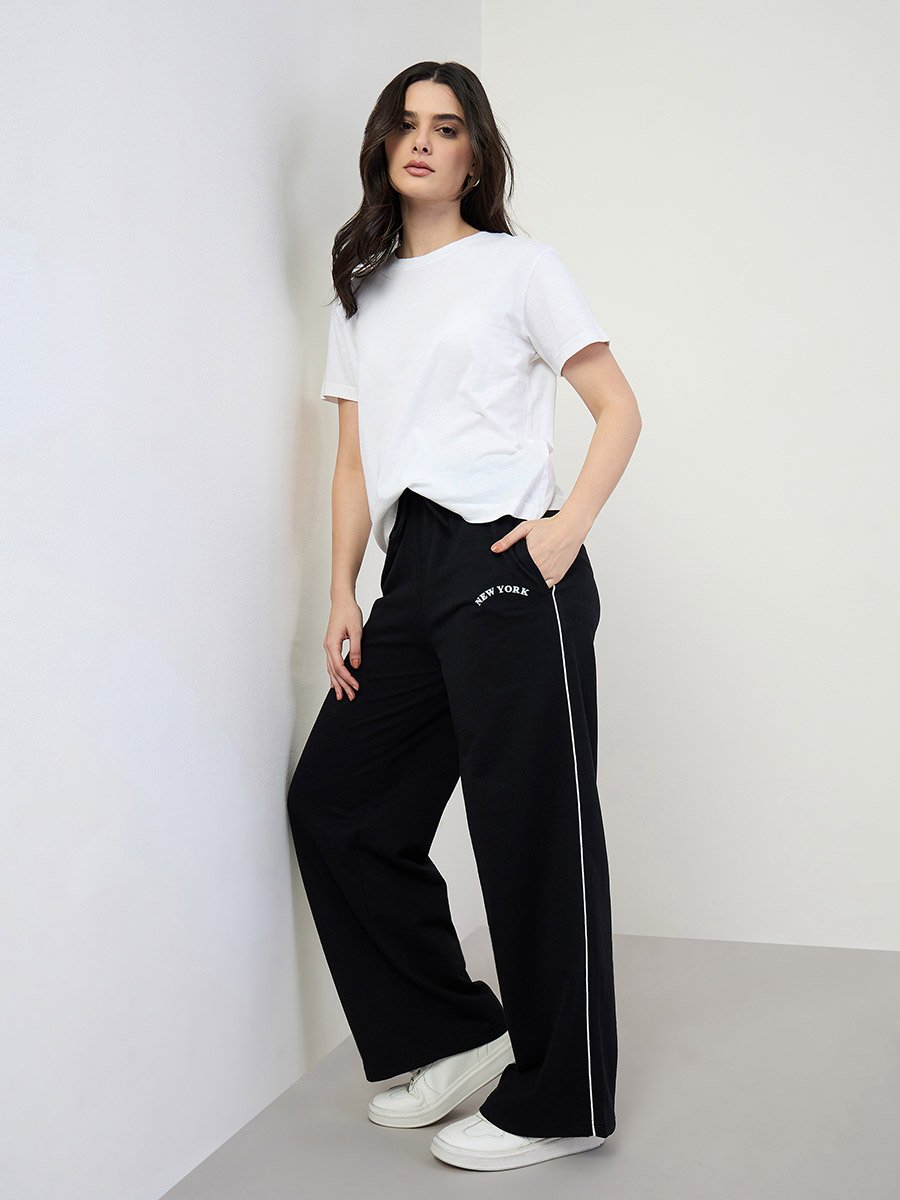 Women Wide Leg Cotton Joggers