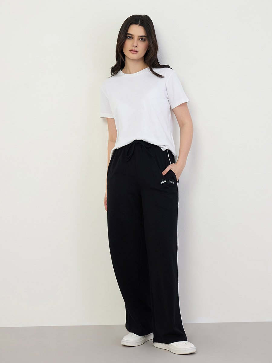 Women Wide Leg Cotton Joggers