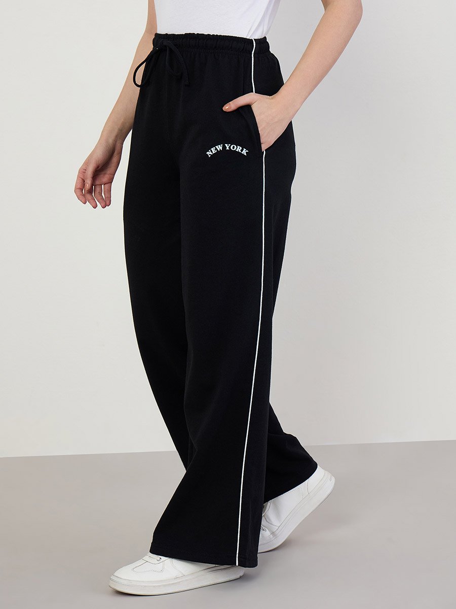 Women Wide Leg Cotton Joggers