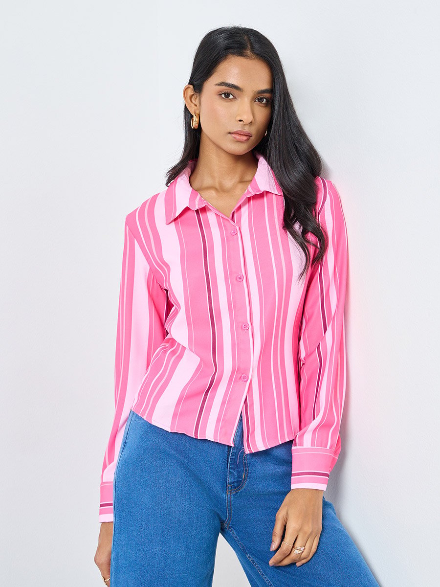 Striped Buttoned Regular Fit Shirt