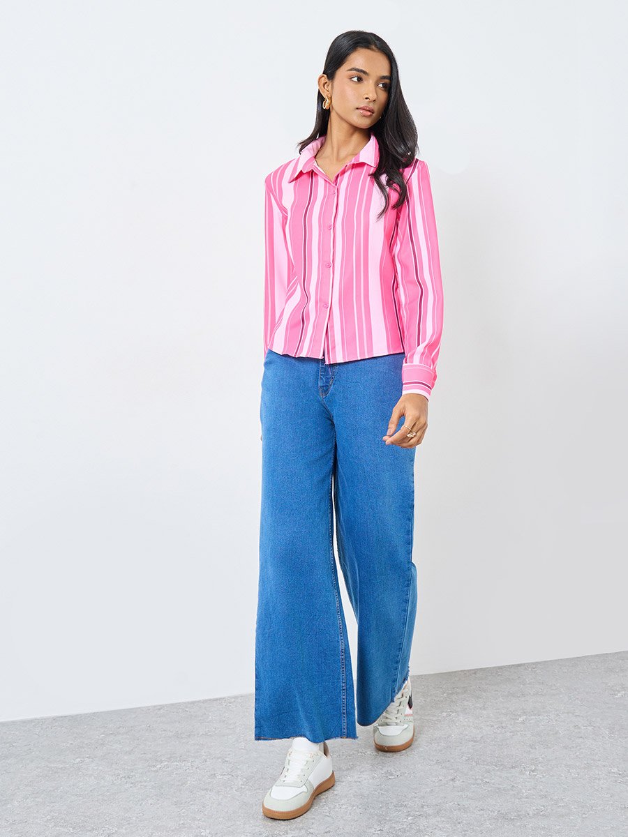 Striped Buttoned Regular Fit Shirt