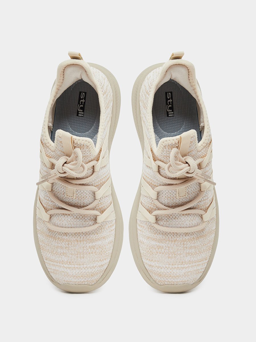 Melange Print Lace Up Sneakers