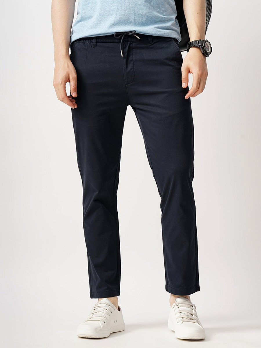 Men Regular Fit Flat-Front Chinos