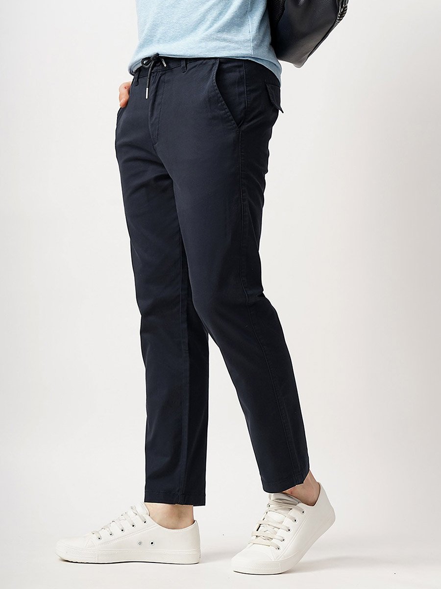 Men Regular Fit Flat-Front Chinos