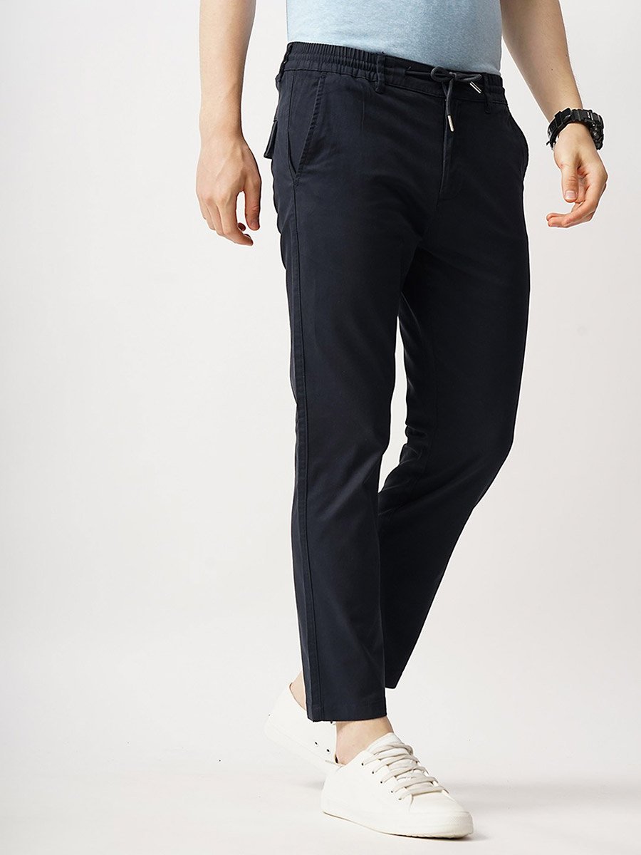 Men Regular Fit Flat-Front Chinos