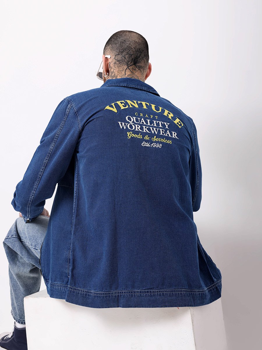 Regular Fit Zip Front Denim Jacket
