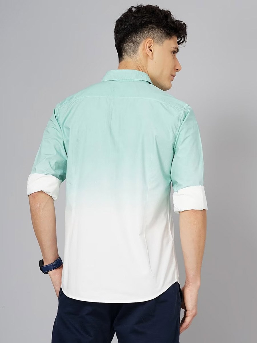 Ombre Print Slim Fit Long Sleeve Shirt