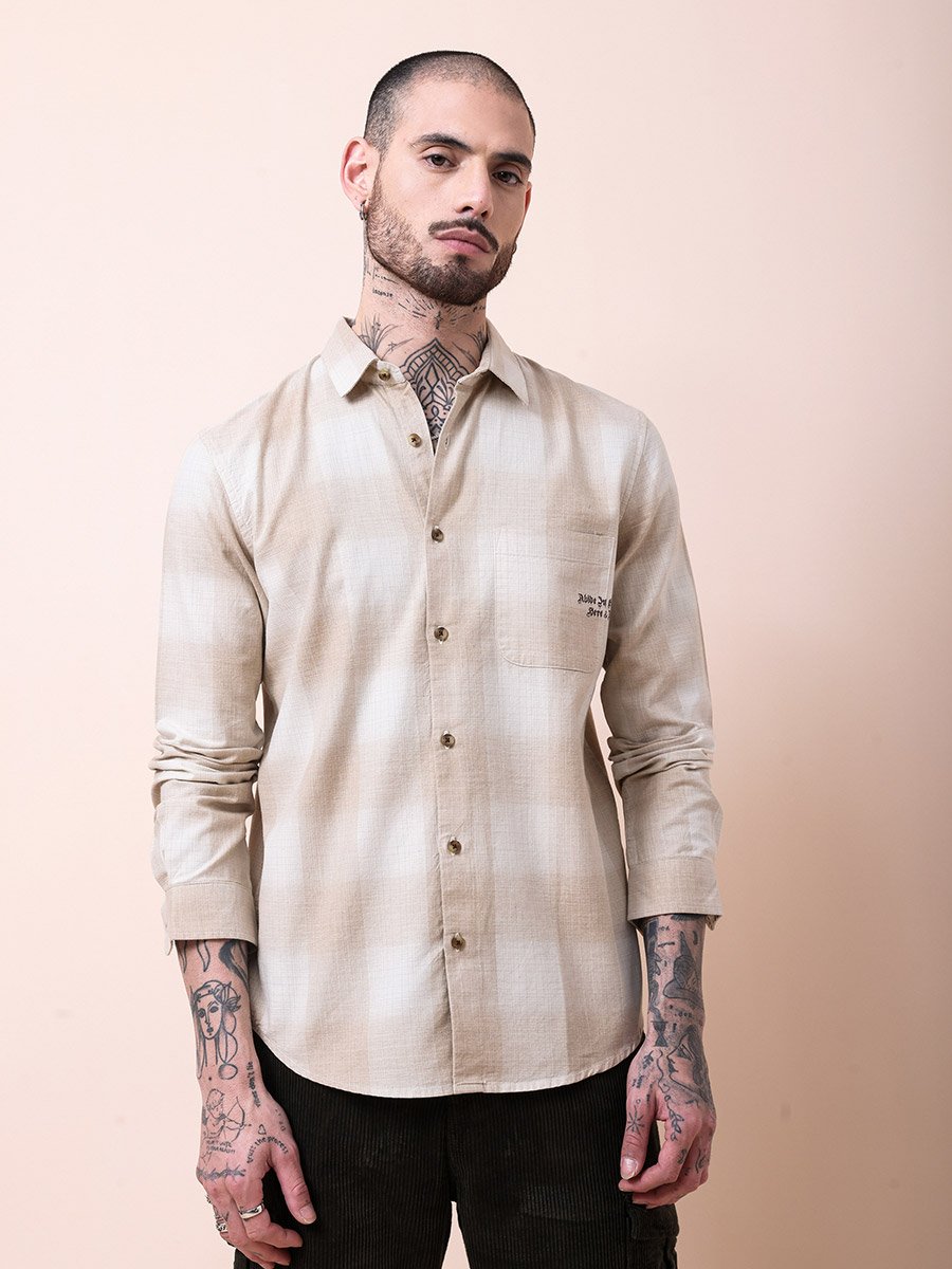 Checked Print Regular Fit Long Sleeve Shirt