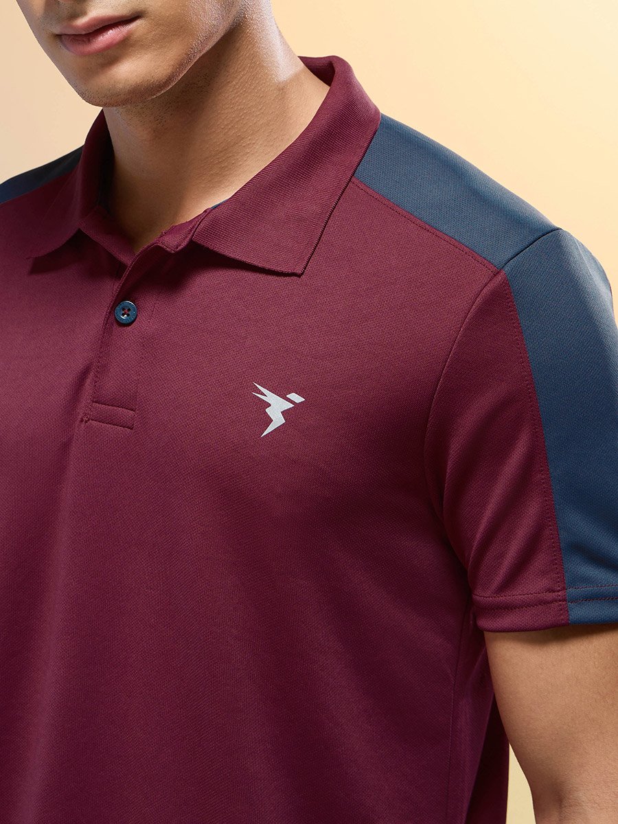 Men Brown Solid Slim Fit Polo