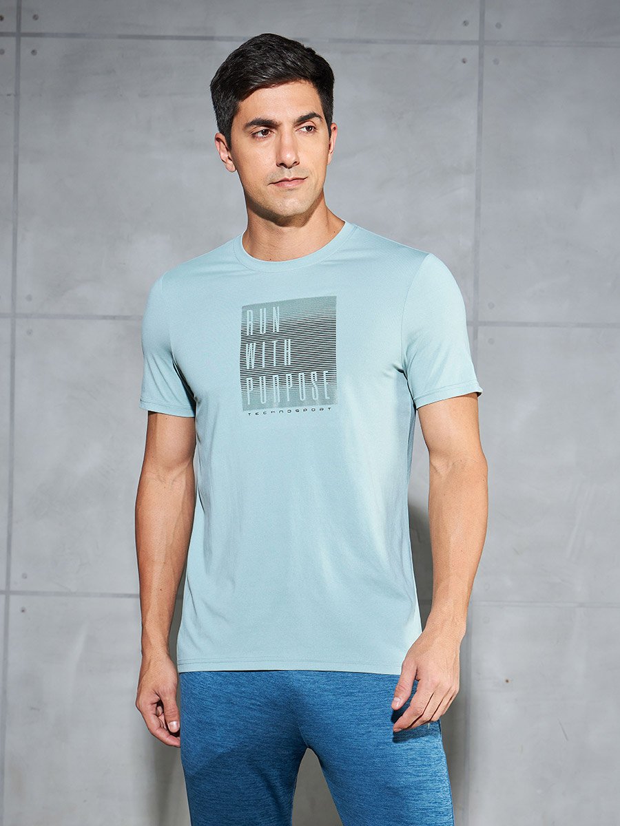 Men Printed Slim Fit Crew Neck T-Shirt