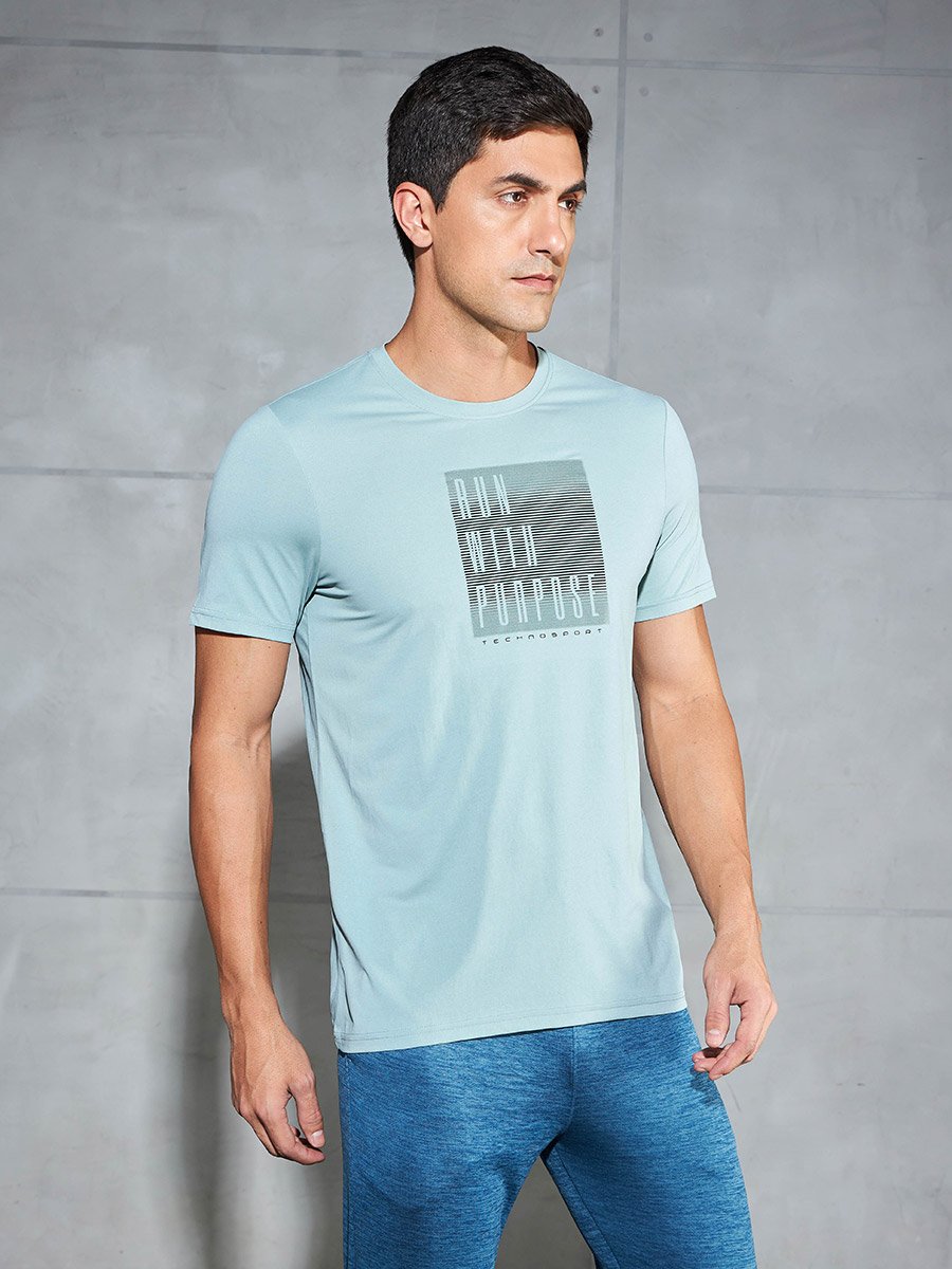 Men Printed Slim Fit Crew Neck T-Shirt