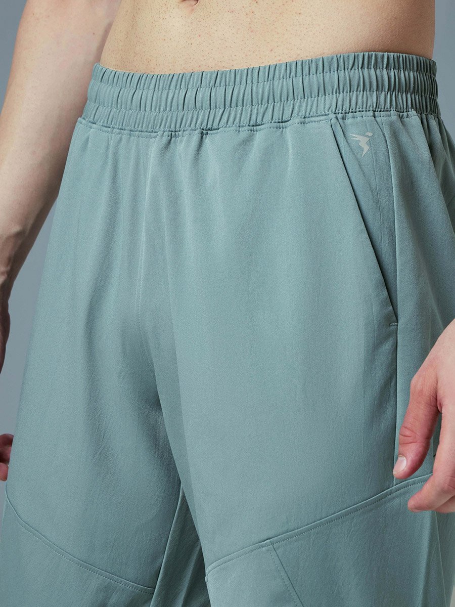 Solid Mid Rise Stretch Trackpants