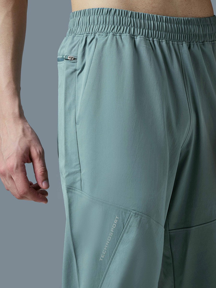 Solid Mid Rise Stretch Trackpants