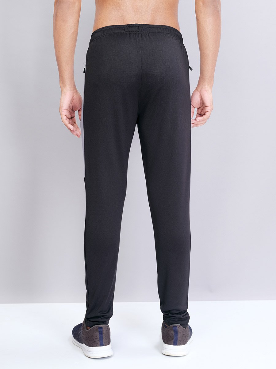 Men Contrast Side Panel Slim Fit Track Pants
