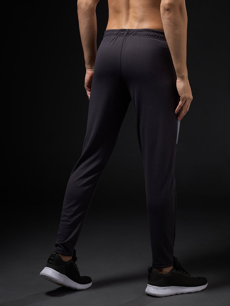 Men Contrast Side Panel Slim Fit Track Pants