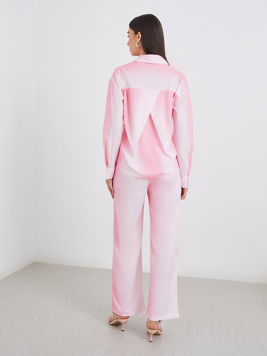 Women Ombre Effect Shirt and Pants Co-Ords
