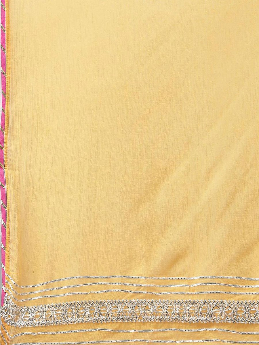 Embroidered Regular Kurta with Sharara and Dupatta Set