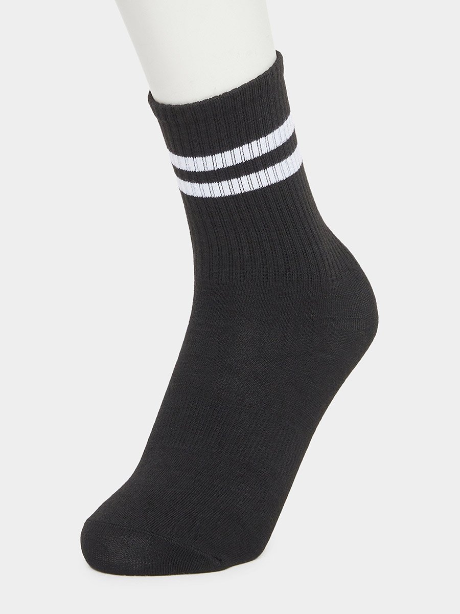 Set of 2 - Contrast Striped Socks
