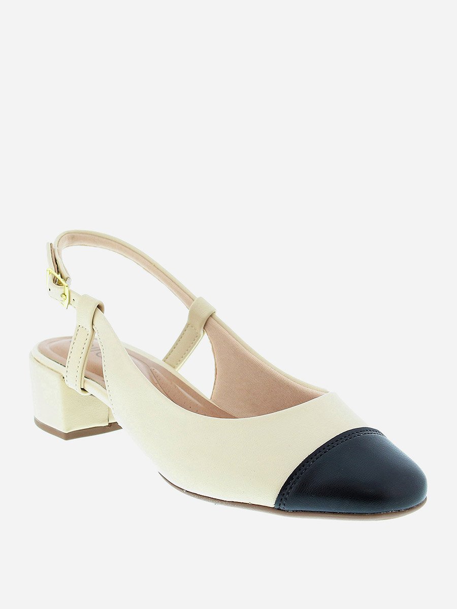 Color Block Block Heel Sandals with Ankle Strap