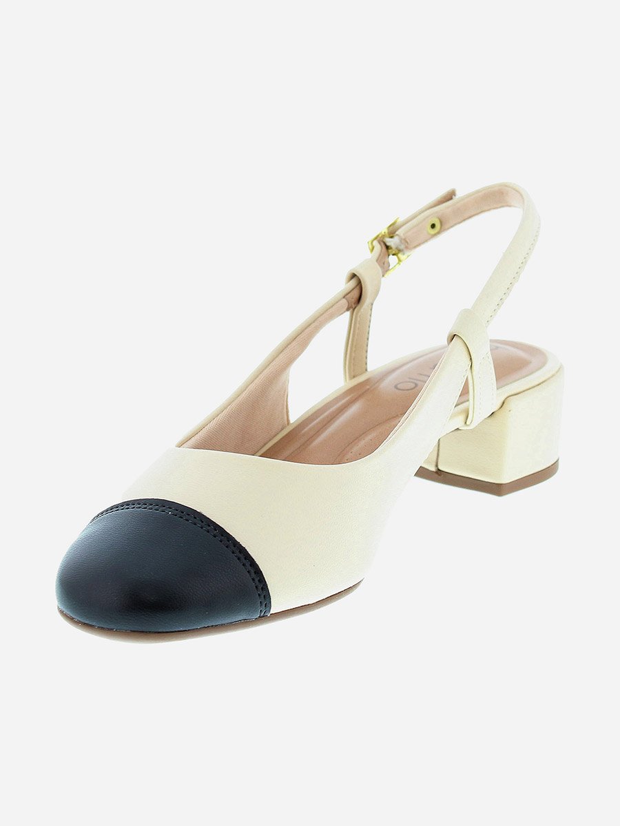 Color Block Block Heel Sandals with Ankle Strap