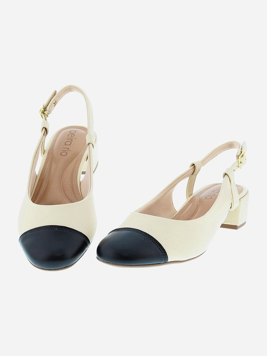 Color Block Block Heel Sandals with Ankle Strap