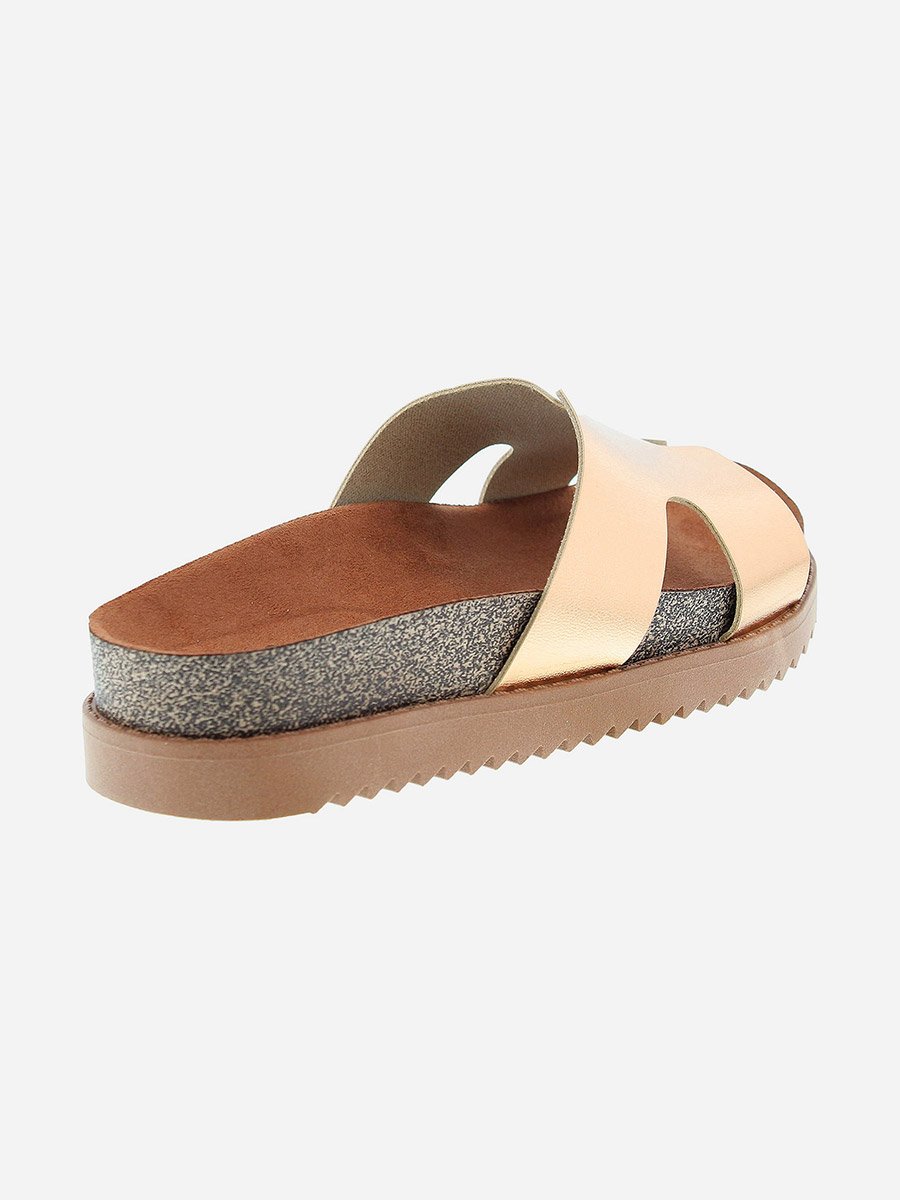 Solid Slip-On Flat Sandals