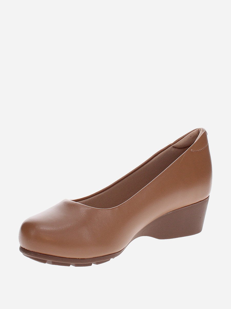 Solid Slip-On Wedge Heel Shoes