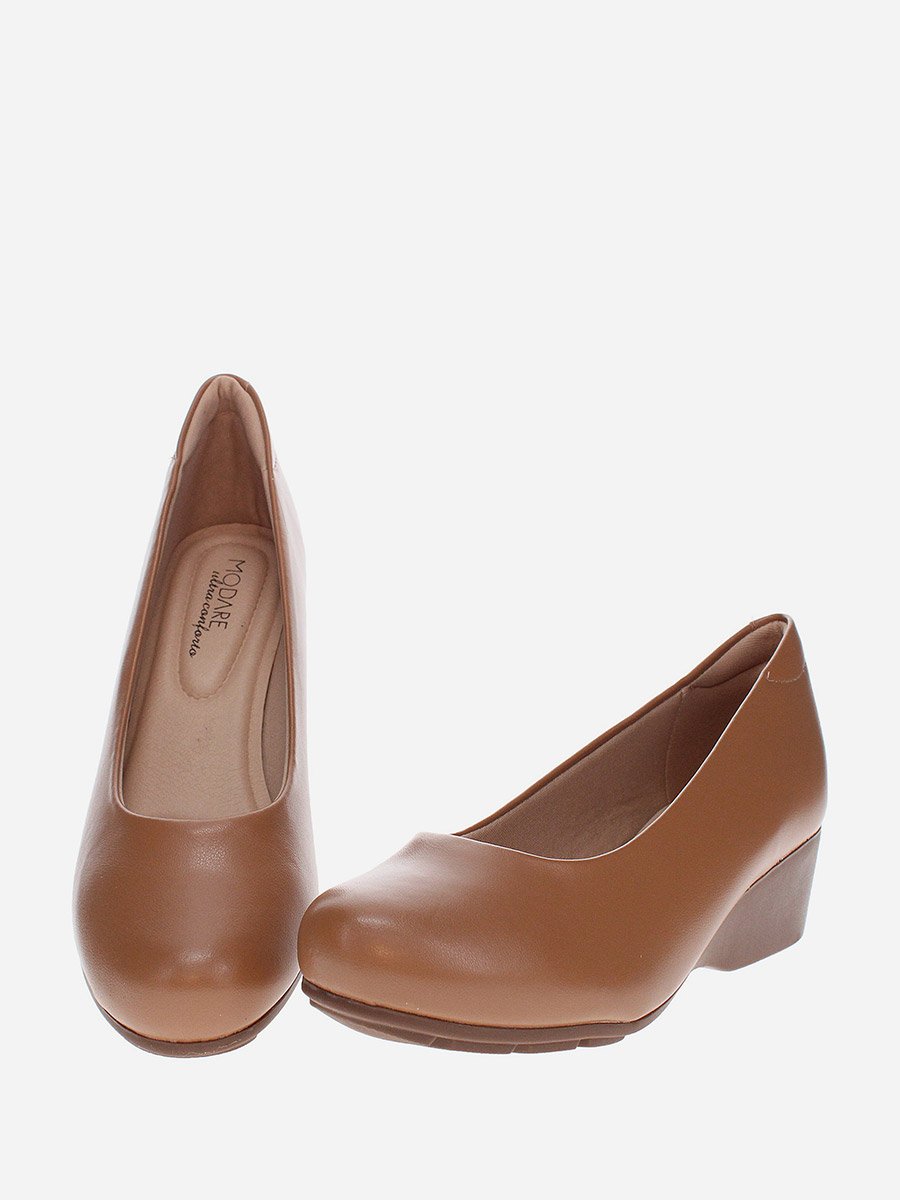 Solid Slip-On Wedge Heel Shoes