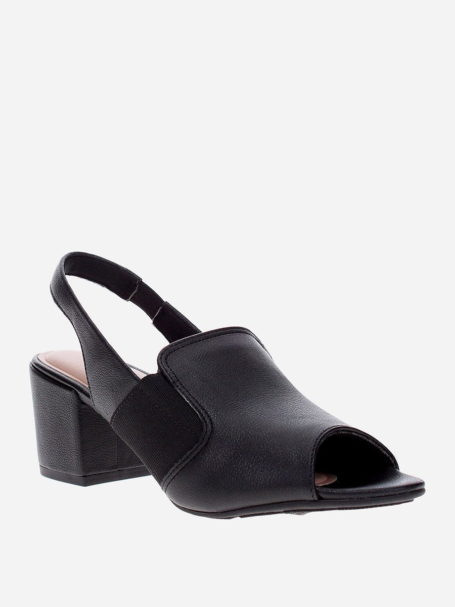 Solid Open Toe Block Heel Shoes