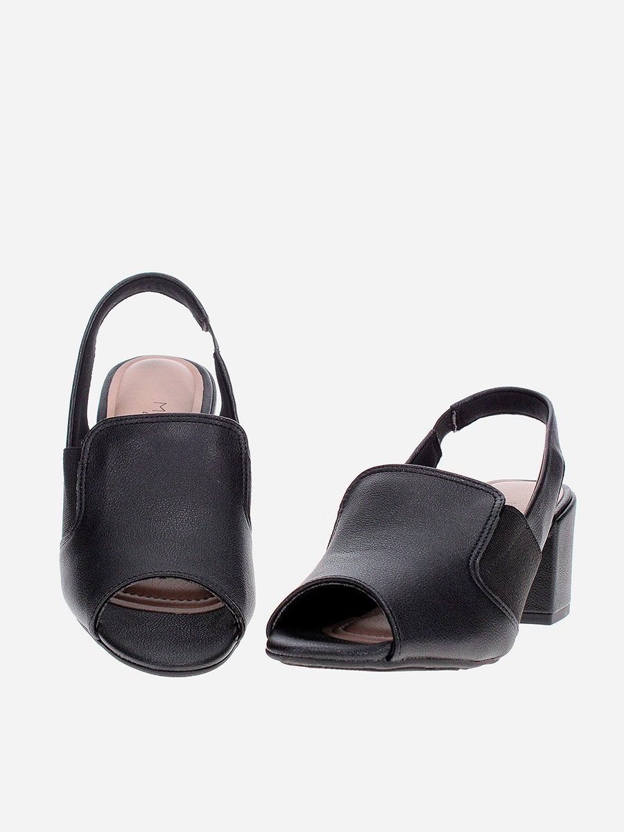 Solid Open Toe Block Heel Shoes