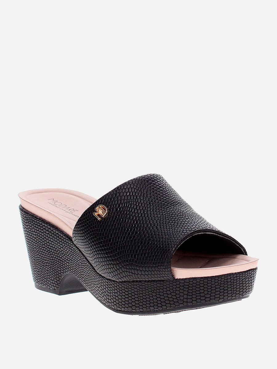 Textured Open Toe Wedge Heel Sandals