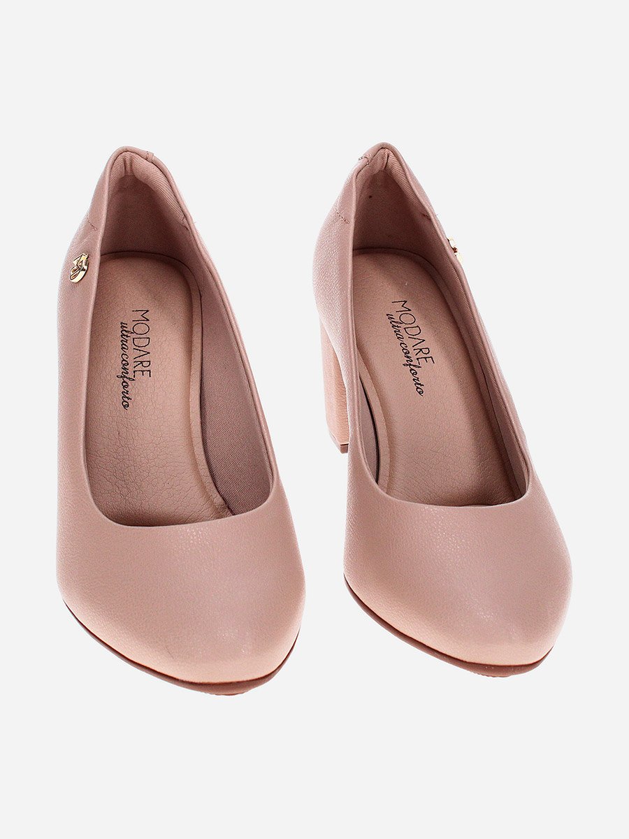 Solid Block Heel Pointed Toe Shoes