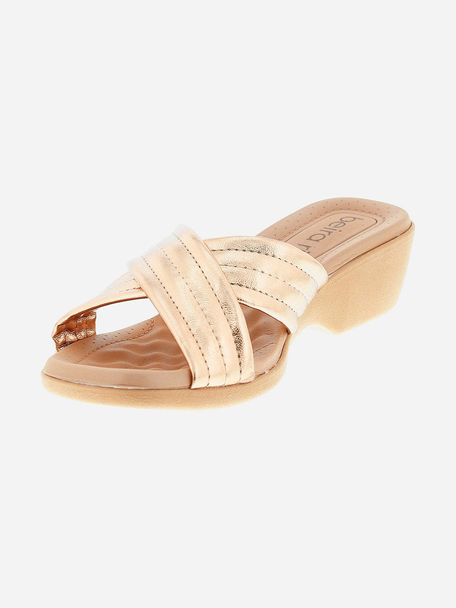 Cross Strap Wedge Heel Sandals