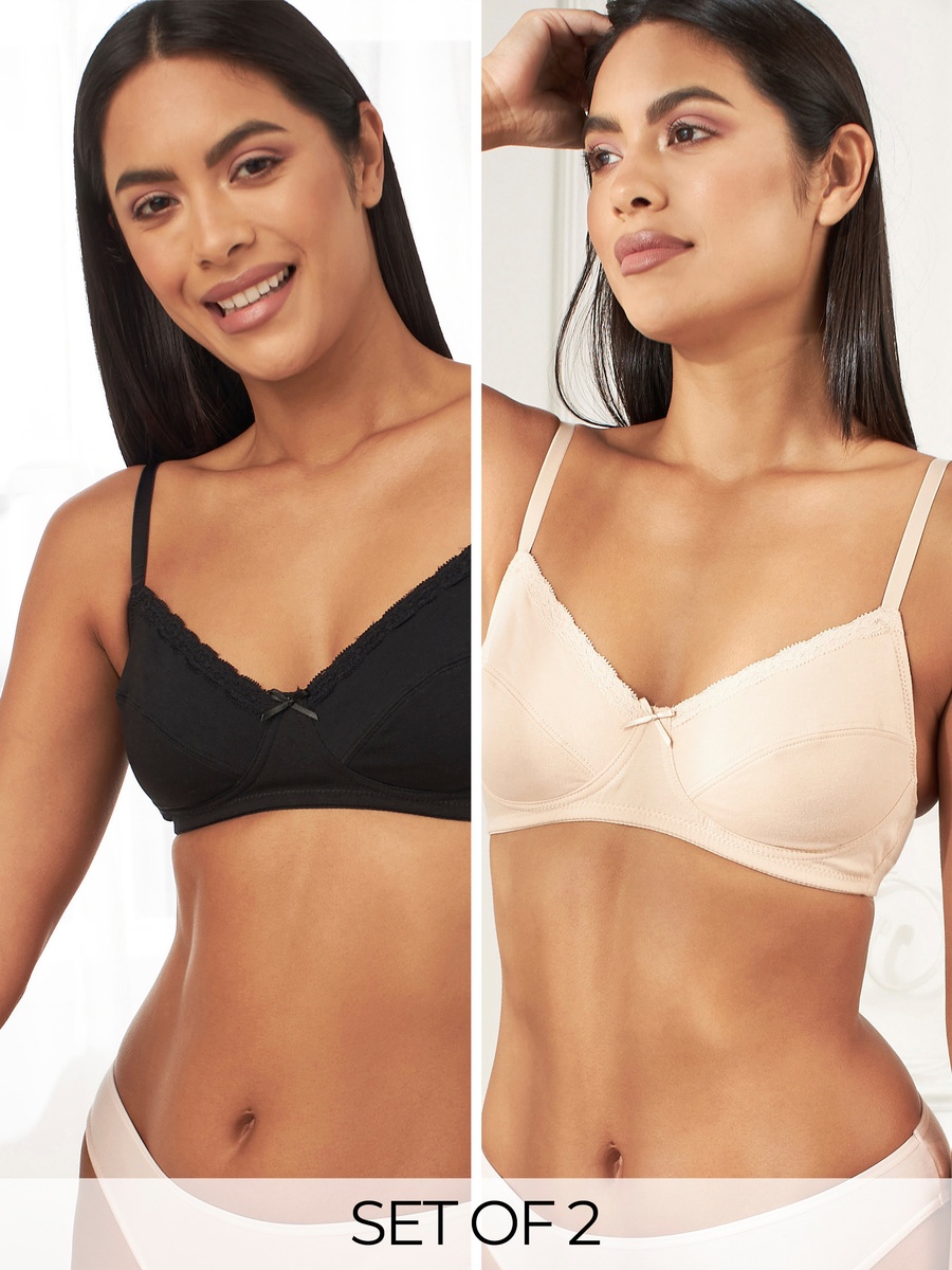 Pack of 2 - Plain Non-Padded Bra