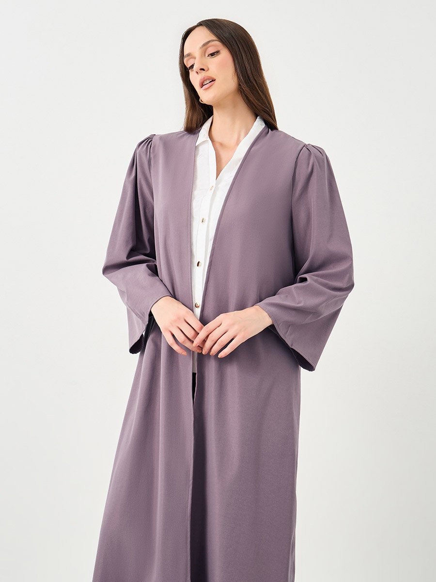 Women Purple Front Open Regular Fit Kimono