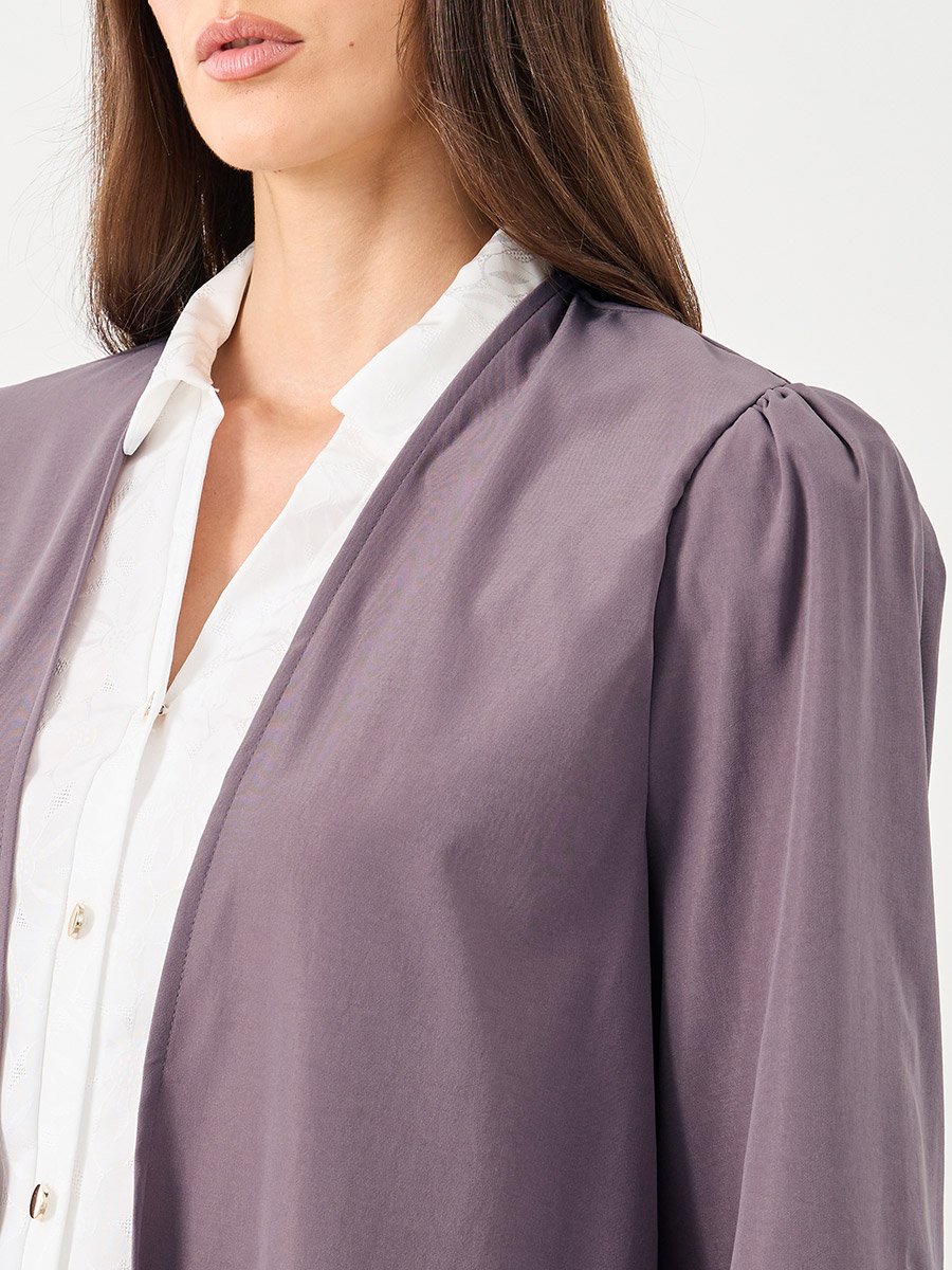 Women Purple Front Open Regular Fit Kimono