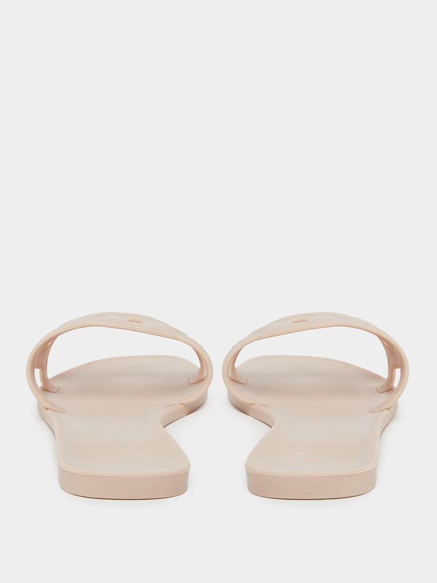 Solid Cross Circle Vamp Flat Sandals