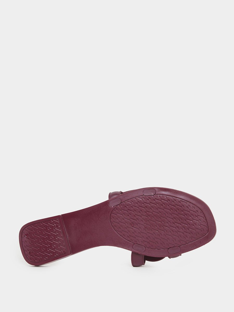 Solid Cross Circle Vamp Flat Sandals