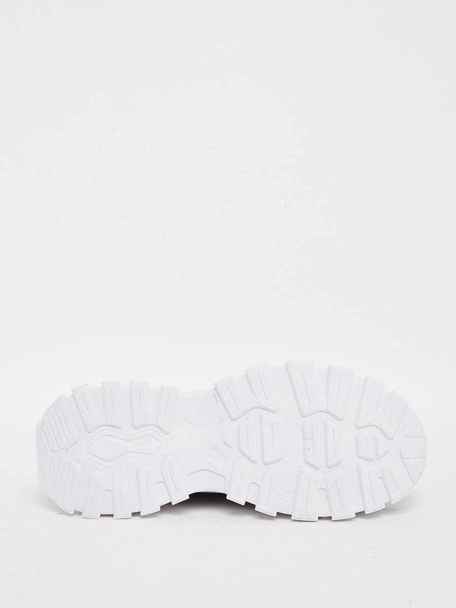 Black Texture Lace Up Chunky Sneakers