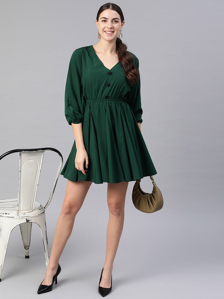 bonnie jean green christmas dress Fit and Flare Mini- Green – 128 main image 1