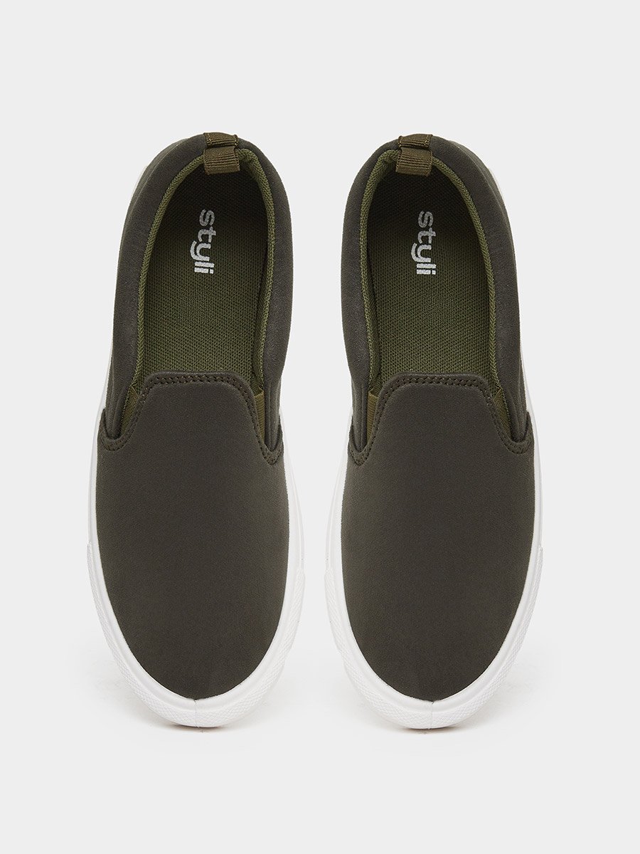Men Suede Look Slip-On Casual Shoes
