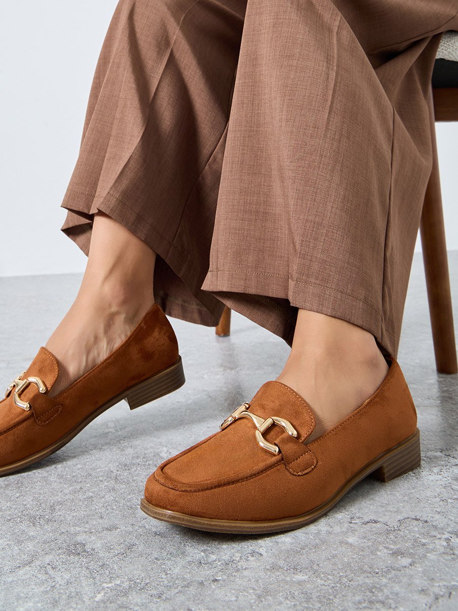 Women Brown Suede Loafers